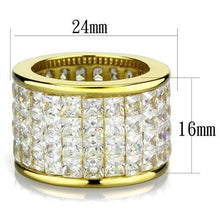 Load image into Gallery viewer, TK1783 - IP Gold(Ion Plating) Stainless Steel Ring with AAA Grade CZ  in Clear