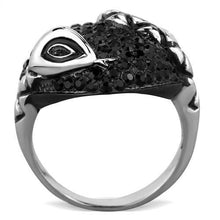 Load image into Gallery viewer, TK1788 - Two-Tone IP Black (Ion Plating) Stainless Steel Ring with Top Grade Crystal  in Jet