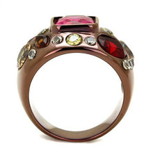 Load image into Gallery viewer, TK1790LC - IP Coffee light Stainless Steel Ring with AAA Grade CZ  in Ruby