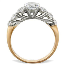 Load image into Gallery viewer, TK1794 - Two-Tone IP Rose Gold Stainless Steel Ring with AAA Grade CZ  in Clear