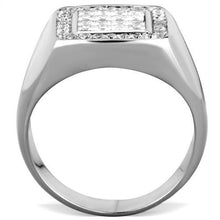 Load image into Gallery viewer, TK1802 - High polished (no plating) Stainless Steel Ring with AAA Grade CZ  in Clear