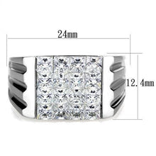 Load image into Gallery viewer, TK1803 - High polished (no plating) Stainless Steel Ring with AAA Grade CZ  in Clear