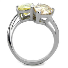 Load image into Gallery viewer, TK1820 - High polished (no plating) Stainless Steel Ring with AAA Grade CZ  in Multi Color