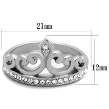 Load image into Gallery viewer, TK1821 - High polished (no plating) Stainless Steel Ring with Top Grade Crystal  in Clear