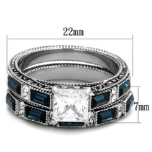 Load image into Gallery viewer, TK1829 - High polished (no plating) Stainless Steel Ring with AAA Grade CZ  in Clear
