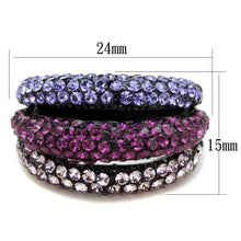 Load image into Gallery viewer, TK1831 - IP Black(Ion Plating) Stainless Steel Ring with Top Grade Crystal  in Multi Color
