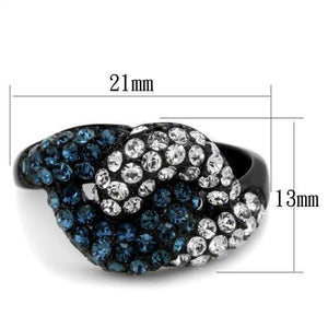 TK1833 - IP Black(Ion Plating) Stainless Steel Ring with Top Grade Crystal  in Montana