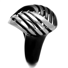 Load image into Gallery viewer, TK1843 - Two-Tone IP Black (Ion Plating) Stainless Steel Ring with No Stone