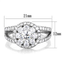 Load image into Gallery viewer, TK1855 - High polished (no plating) Stainless Steel Ring with AAA Grade CZ  in Clear