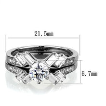 Load image into Gallery viewer, TK1856 - High polished (no plating) Stainless Steel Ring with AAA Grade CZ  in Clear