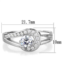 Load image into Gallery viewer, TK1857 - High polished (no plating) Stainless Steel Ring with AAA Grade CZ  in Clear