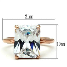Load image into Gallery viewer, TK1863 - IP Rose Gold(Ion Plating) Stainless Steel Ring with AAA Grade CZ  in Clear