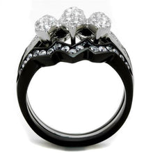 Load image into Gallery viewer, TK1869 - Two-Tone IP Black (Ion Plating) Stainless Steel Ring with AAA Grade CZ  in Clear