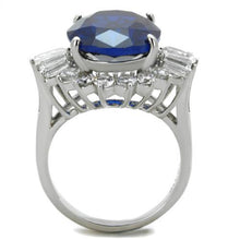 Load image into Gallery viewer, TK1872 - High polished (no plating) Stainless Steel Ring with Synthetic Spinel in London Blue