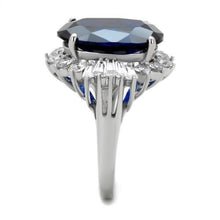 Load image into Gallery viewer, TK1872 - High polished (no plating) Stainless Steel Ring with Synthetic Spinel in London Blue