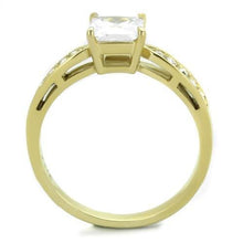 Load image into Gallery viewer, TK1873 - IP Gold(Ion Plating) Stainless Steel Ring with AAA Grade CZ  in Clear