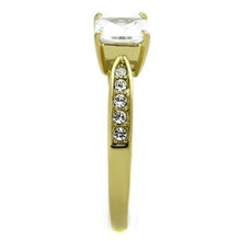 Load image into Gallery viewer, TK1873 - IP Gold(Ion Plating) Stainless Steel Ring with AAA Grade CZ  in Clear