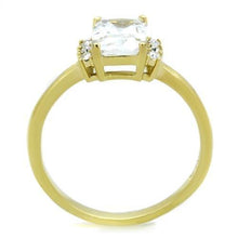 Load image into Gallery viewer, TK1876 - IP Gold(Ion Plating) Stainless Steel Ring with AAA Grade CZ  in Clear