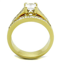 Load image into Gallery viewer, TK1895 - IP Gold(Ion Plating) Stainless Steel Ring with AAA Grade CZ  in Clear