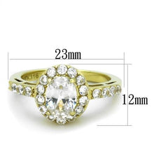 Load image into Gallery viewer, TK1901 - IP Gold(Ion Plating) Stainless Steel Ring with AAA Grade CZ  in Clear