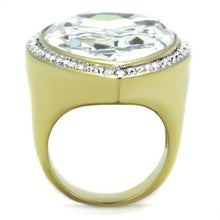 Load image into Gallery viewer, TK1905 - Two-Tone IP Gold (Ion Plating) Stainless Steel Ring with Top Grade Crystal  in Clear