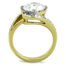 Load image into Gallery viewer, TK1911 - Two-Tone IP Gold (Ion Plating) Stainless Steel Ring with AAA Grade CZ  in Clear