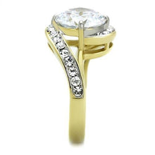 Load image into Gallery viewer, TK1911 - Two-Tone IP Gold (Ion Plating) Stainless Steel Ring with AAA Grade CZ  in Clear