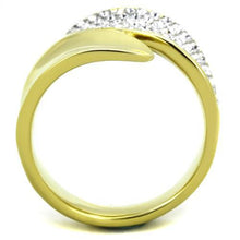 Load image into Gallery viewer, TK1912 - Two-Tone IP Gold (Ion Plating) Stainless Steel Ring with Top Grade Crystal  in Clear