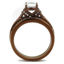 Load image into Gallery viewer, TK1919LC - IP Coffee light Stainless Steel Ring with AAA Grade CZ  in Clear