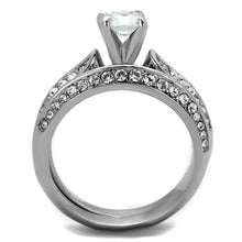Load image into Gallery viewer, TK1920 - High polished (no plating) Stainless Steel Ring with AAA Grade CZ  in Clear
