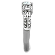 Load image into Gallery viewer, TK1921 - High polished (no plating) Stainless Steel Ring with AAA Grade CZ  in Clear
