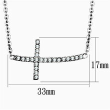 Load image into Gallery viewer, TK1931 - High polished (no plating) Stainless Steel Necklace with Top Grade Crystal  in Clear