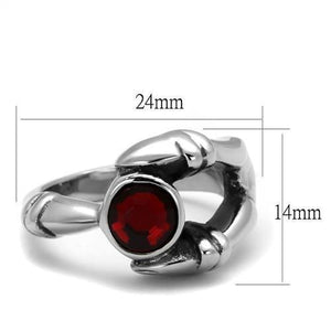 TK1970 - High polished (no plating) Stainless Steel Ring with Top Grade Crystal  in Siam