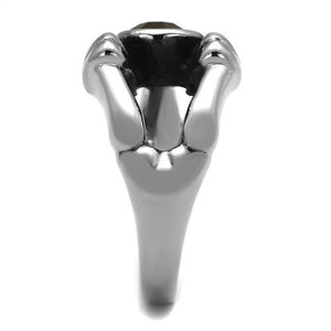 TK1970 - High polished (no plating) Stainless Steel Ring with Top Grade Crystal  in Siam