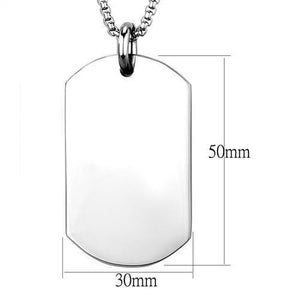 TK1995 - High polished (no plating) Stainless Steel Necklace with No Stone