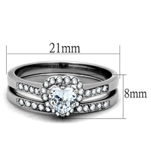 Load image into Gallery viewer, TK1W161 - High polished (no plating) Stainless Steel Ring with AAA Grade CZ  in Clear