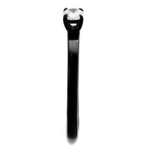 Load image into Gallery viewer, TK2016 - IP Black(Ion Plating) Stainless Steel Ring with AAA Grade CZ  in Clear
