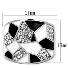 Load image into Gallery viewer, TK2024 - High polished (no plating) Stainless Steel Ring with Top Grade Crystal  in Clear