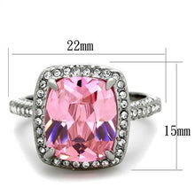 Load image into Gallery viewer, TK2027 - High polished (no plating) Stainless Steel Ring with AAA Grade CZ  in Rose