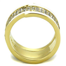 Load image into Gallery viewer, TK2035 - IP Gold(Ion Plating) Stainless Steel Ring with AAA Grade CZ  in Clear