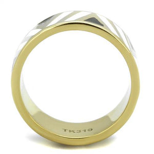 TK2037 - IP Gold(Ion Plating) Stainless Steel Ring with Epoxy  in Multi Color