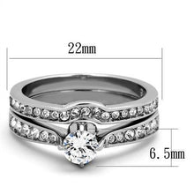 Load image into Gallery viewer, TK2039 - High polished (no plating) Stainless Steel Ring with AAA Grade CZ  in Clear