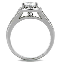 Load image into Gallery viewer, TK2043 - High polished (no plating) Stainless Steel Ring with AAA Grade CZ  in Clear