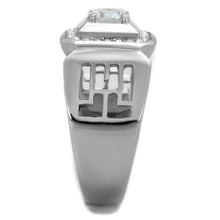 Load image into Gallery viewer, TK2046 - High polished (no plating) Stainless Steel Ring with AAA Grade CZ  in Clear