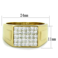 Load image into Gallery viewer, TK2048 - IP Gold(Ion Plating) Stainless Steel Ring with AAA Grade CZ  in Clear