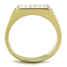 Load image into Gallery viewer, TK2048 - IP Gold(Ion Plating) Stainless Steel Ring with AAA Grade CZ  in Clear