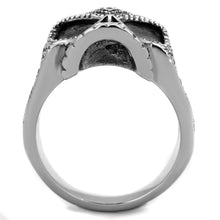 Load image into Gallery viewer, TK2060 - High polished (no plating) Stainless Steel Ring with Top Grade Crystal  in Amethyst
