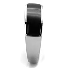 Load image into Gallery viewer, TK2062J - High polished (no plating) Stainless Steel Ring with Synthetic Onyx in Jet