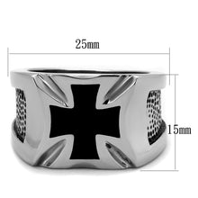 Load image into Gallery viewer, TK2064 - High polished (no plating) Stainless Steel Ring with Epoxy  in Jet