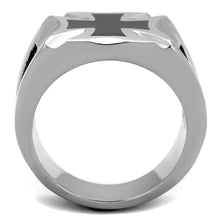 Load image into Gallery viewer, TK2064 - High polished (no plating) Stainless Steel Ring with Epoxy  in Jet